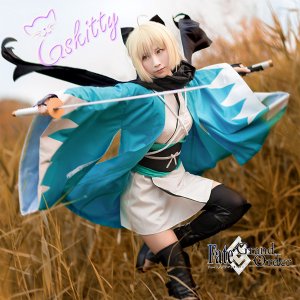 Fate Grand Order  フェイト・グランドオーダー FGO 樱Saber 沖田 総司　コスプレ衣装